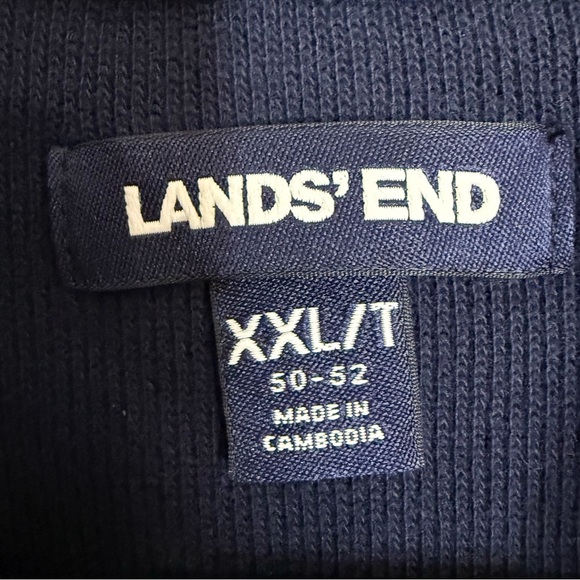 Lands' End Men's XXLT  Bedford Rib Quarter Zip Burgundy Sweater pullover - Picture 6 of 12